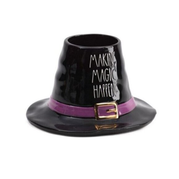 Rae Dunn Makin Magic Happen Witch Hat Ceramic Cookie Jar Canister 10 " Large NEW - Picture 2 of 2
